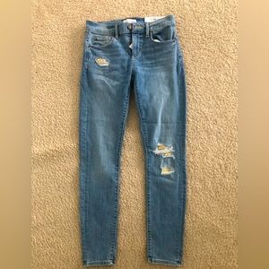 Loft Modern Skinny Jeans With Embroidered Patches